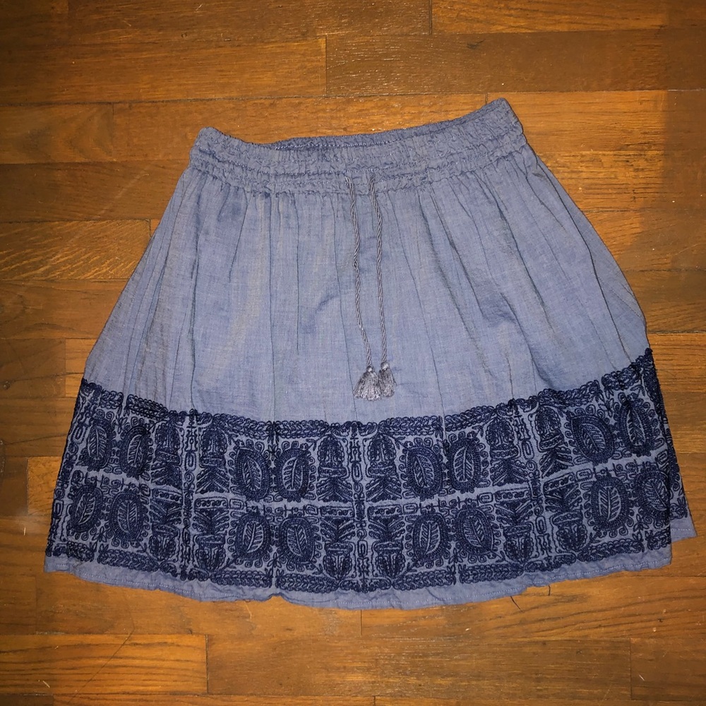 J Crew embroidered skirt XS